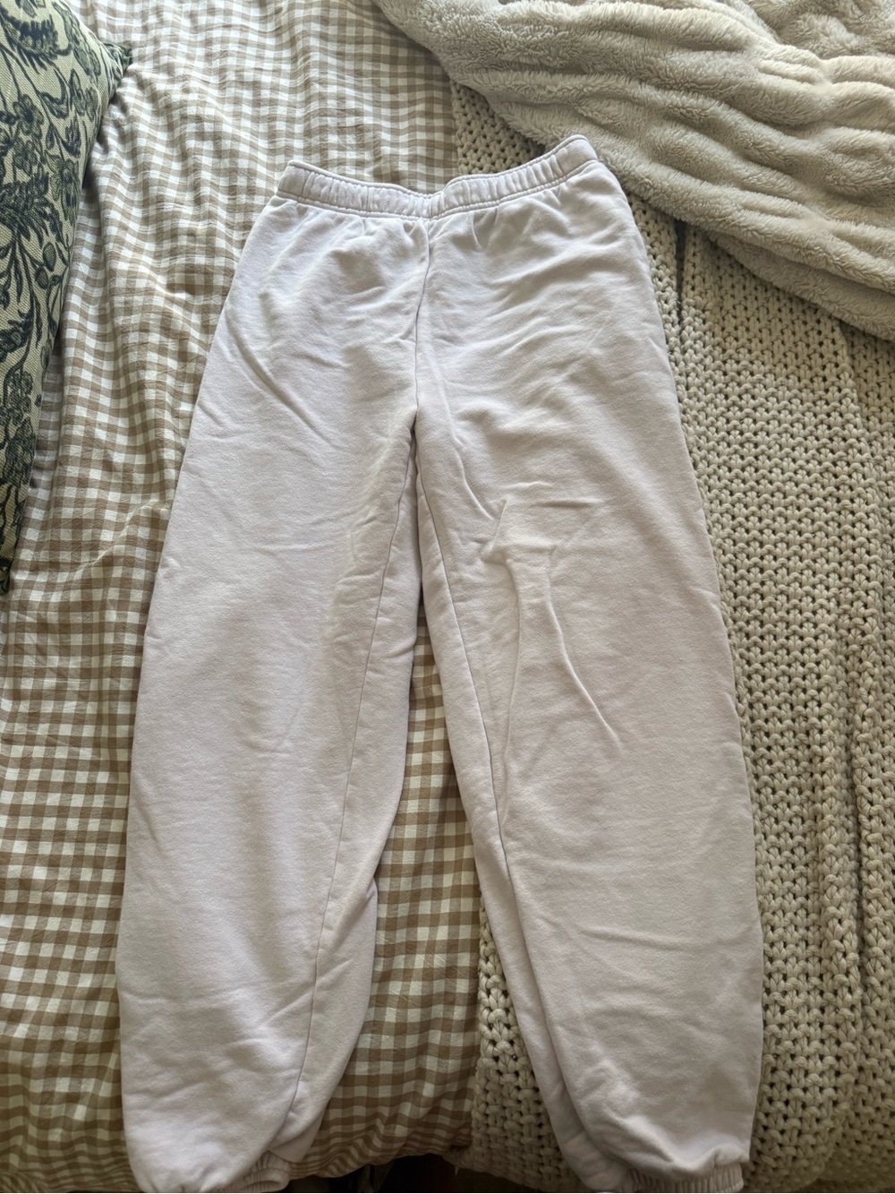 Aritzia TNA Light Pink Cozy Track Pants